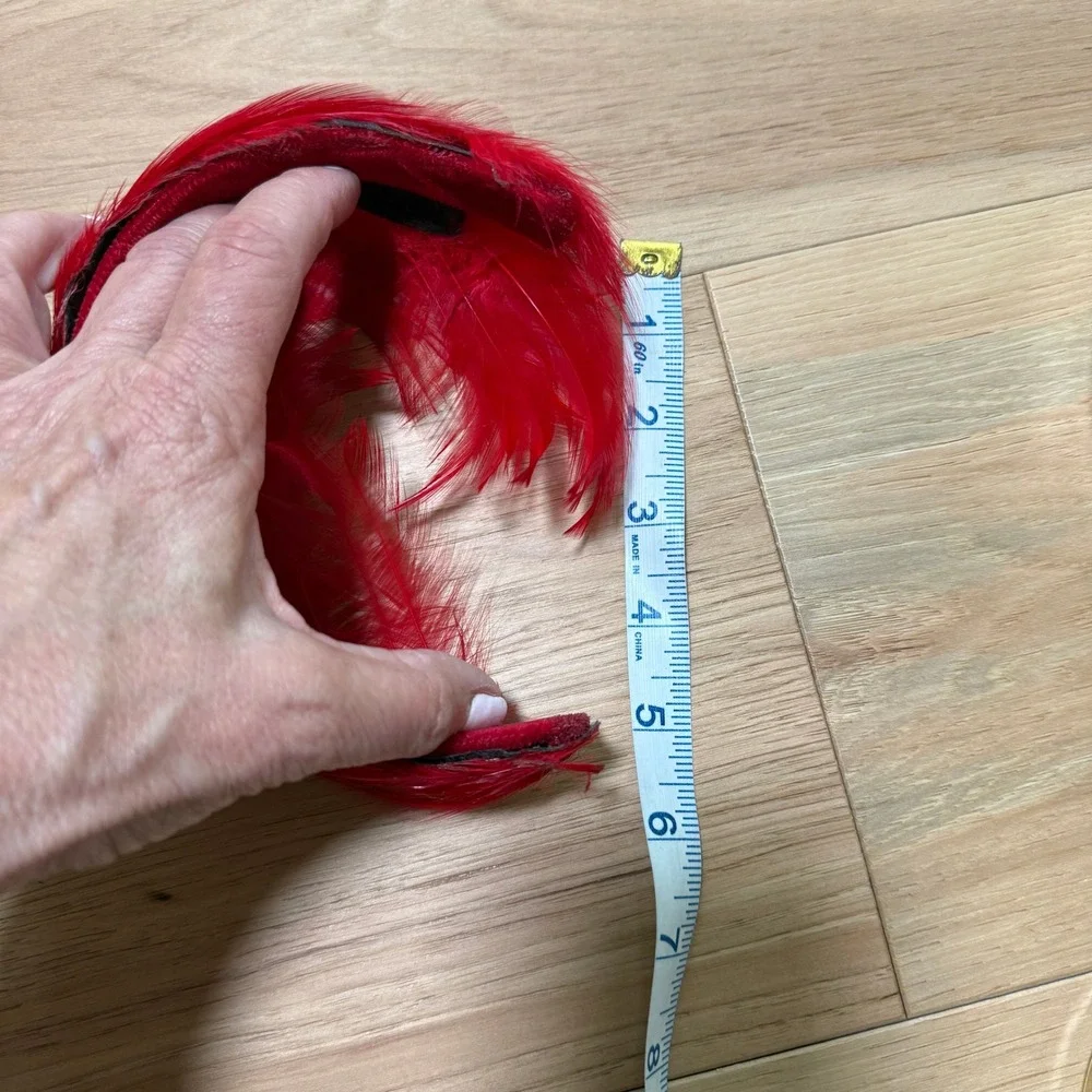 Vintage Chignon Clip Half  Red Feather 2-Way Hat 50s 60s Original Box Retro MCM